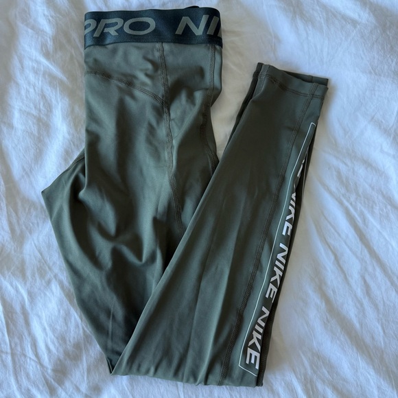 Nike Pro Dark Green Leggings for layering | Sz Small - Picture 1 of 6
